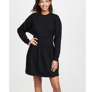 New Opening Ceremony Black Mini Rib Fleece Dress 0
